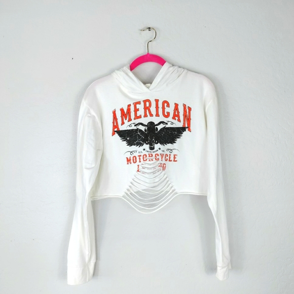 Motorcycle TShirt Tops - Motorcycle T-Shirt Tee Long Sleeve Distressed